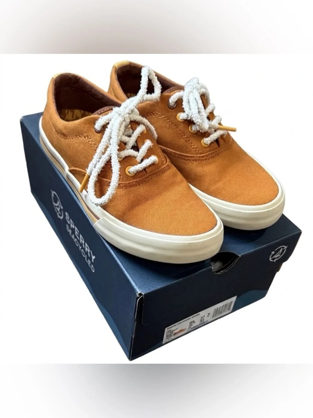 Sperry Striper CVO Orange Canvas Sneakers Size -4.5 Men’s 6 Women’s 4.5 Big Kids